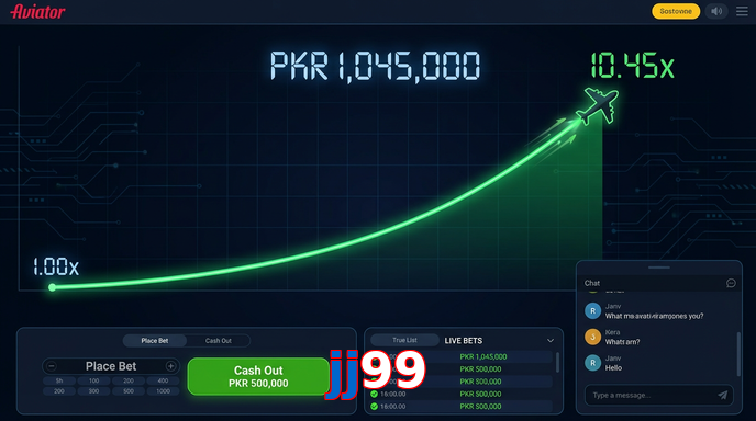 Main screen of Jj99 aviator page for PK players