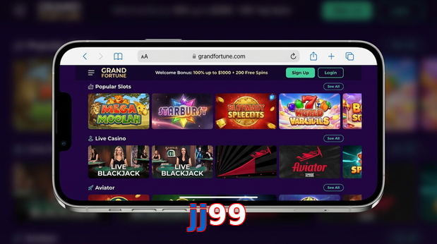 Main screen of Jj99 ios page for PK players